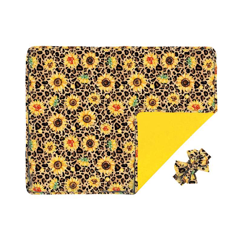 Imprimé léopard Avec Jaune Tournesol Motif Doux Matériel Confortable Dauphin Couverture
