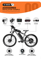 Kit de conversion de vélo électrique 500w 1000w 1500w avec batterie, kit de moteur électrique pour vélo avec batterie, roue arrière
