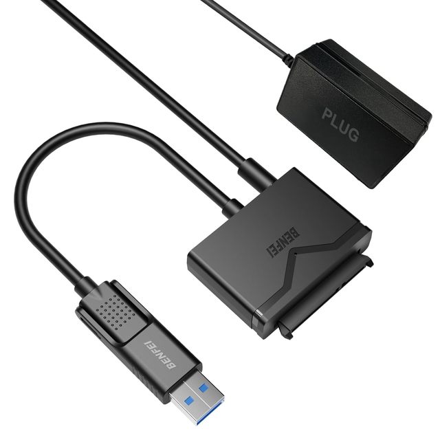 BENFEI SATA to USB 3.0 Cable USB 3.0 to SATA III Hard Drive Adapter Compatible for 2.5 3.5 Inch HDD/SSD Hard Drive Disk