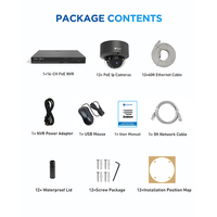 Système de Caméras de Sécurité NVR 16 Canaux en Gros avec Disque Dur 4 To, 12 Caméras Dôme IP 5MP Anti-Vandalisme et Détection IA – Kit de Surveillance CCTV