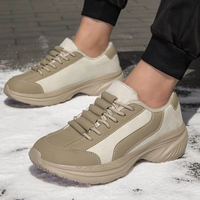Chaussures décontractées pour hommes à lacets, doublure chaude en peluche, coupe large, respirantes, légères, confortables, anti-choc, grandes tailles, printemps