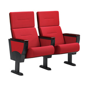 เก้าอี้แถวเรียงสีแดง โครงโลหะ สำหรับโรงละคร ห้องประชุม และห้องบรรยาย - Product Image 1