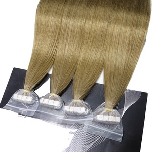 Cinta adhesiva en extensiones de cabello Venta al por mayor Fábrica Cutícula alineada Doble dibujado 100% Virgen humana Invisible sin costuras - Product Image 4