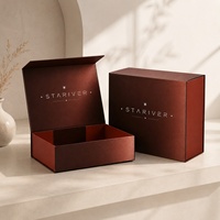 Boîte cadeau magnétique pliable marron, boîte rigide pliable réutilisable, robuste, personnalisable pour la vente en gros de cosmétiques et de cadeaux
