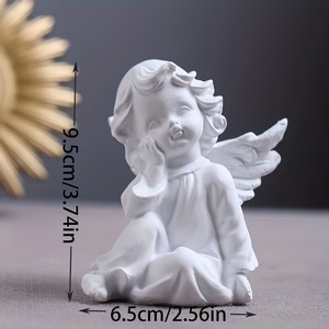 Statuetta Vintage INS di Angioletto in Resina con Ali Aperte, Stile Francese, Ornamento da Scrivania Ecologico, Regalo per Matrimonio e Compleanno, Decorazione Fotografica - Product Image 2