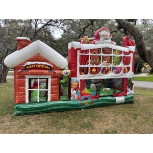Casa de rebote inflable de PVC de Navidad Winway con diseño de chimenea de Papá Noel, Castillo de salto temático de Feliz Navidad para niños, fiesta al aire libre - Product Image 5