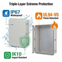 Boîtier de contrôle IoT intelligent pour ville connectée, avec couvercle transparent et couvercle opaque, support en acier inoxydable 304, verrouillable, IP67