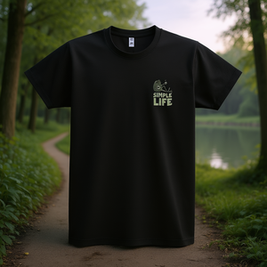 Camiseta Simple Life negra talla pequeña con logo Simple Life en el pecho izquierdo - Product Image 3