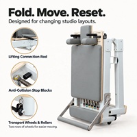 Reformer de Pilates pliable à cadre en alliage d'aluminium, avec appui-tête réglable, idéal pour les salles d'entraînement partagées – Vente directe usine