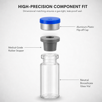 Flacons en verre de 3 ml transparents, emballés individuellement dans un emballage stérile, ouverture supérieure, stérilisation ETO pour usage pharmaceutique