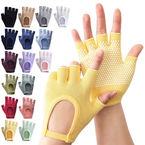 Guantes de yoga antideslizantes de medio dedo para mujer, cálidos, multicolor, para ciclismo y fitness, accesorio aéreo, al por mayor - Product Image 2