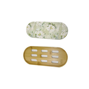 QuickDry bambou évier Caddy organisateur distributeur plateau pour savon et éponge comptoir étendoir en <span class=keywords><strong>gris</strong></span> pour le stockage de bol à vaisselle - Product Image 5