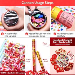 Cañones de Confeti al por Mayor, Lentejuelas de Papel Coloridas en Forma de Corazón, Cañones de Aire Comprimido para Fiestas Sorpresa, Proveedor Fácil de Usar, Cañones de Confeti para Bodas - Product Image 2