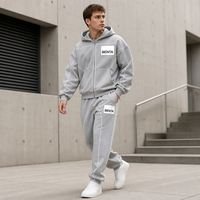 Ensemble de survêtement décontracté pour homme Benta Shangpin : sweat à capuche ample et pantalon de jogging respirant avec fermeture éclair et patch brodé