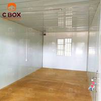Cbox, bureau miniature moderne portable de 20 pieds, installation rapide, maison avec porte de sécurité en acier, conteneur détachable