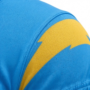 Ensemble de maillots de football américain pour hommes, col en V, manches courtes, bleu jaune 99, sublimé, anti-humidité, uniforme ajusté - Product Image 4