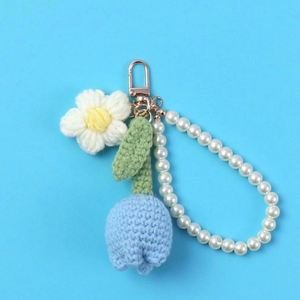 พวงกุญแจดอกไม้โครเชต์ ของขวัญวาเลนไทน์คริสต์มาสแฮนด์เมดขายส่ง - Product Image 6