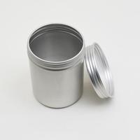 Pot en aluminium noir de 200 ml, récipient cosmétique rond en métal avec couvercle à vis pour soins de la peau, baume, crème