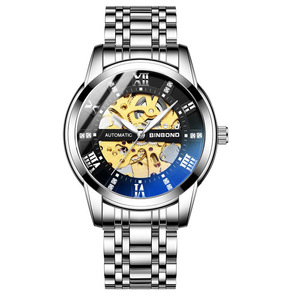 Montre mécanique pour homme de luxe, chronographe en acier inoxydable serti de diamants, luminescente, étanche 3ATM, 40 mm - Product Image 4