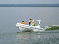 Bateau pneumatique à grande vitesse Rib 580 en PVC et fibre de verre de 1,2 mm pour 8 personnes, double coque, pour sports nautiques et ski nautique