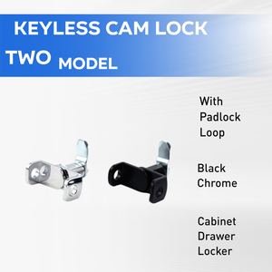 กุญแจล็อคแบบหมุนได้ 1/4 รอบ ทำจากโลหะผสมสังกะสี พร้อมห่วงสำหรับแขวนกุญแจ สำหรับตู้ลิ้นชักและตู้เก็บของ - Product Image 1