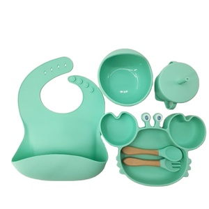 Eco Friendly Silicone <b>6</b> Piece Animal Face Serving Plates <b>for</b> Kids and Babies Multifunctional <b>Dinnerware</b> <b>Set</b> Safe Food Plates - Product Image 2