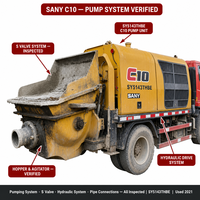 Camión Bomba de Concreto Usado Sany SY5143THBE C10 de Segunda Mano 4x2 2021, Repuestos para Bomba de Concreto Disponibles, 14300kg, Exportación