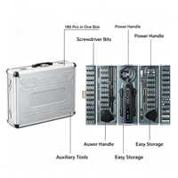 Kit de tournevis électrique 180-en-1 avec embouts de précision pour la réparation électronique de smartphones, PC et manettes de jeu