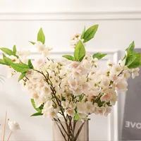 Bunga Sakura sutra tiruan, bunga sakura pir buatan untuk dekorasi rumah ruang tamu Tiongkok