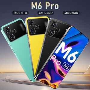 โทรศัพท์มือถือแฟชั่น2023แบรนด์ที่กำหนดเอง <span class=keywords><strong>M6</strong></span> Pro โทรศัพท์มือถือ16 + 512GB 5G แอนดรอยด์11 3G & 4G