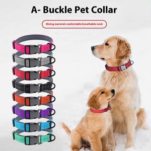 Collar con hebilla de perro de trineo antiestrangulamiento ajustable al por mayor, cintas reflectantes transfronterizas, Material de buceo, Collar suave sólido para mascotas - Product Image 2