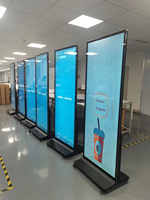 Kios Layar Sentuh Digital Signage LCD Vertikal Pintar Ukuran 43 50 55 65 75 Inci untuk Iklan, Model Totem Berdiri di Lantai