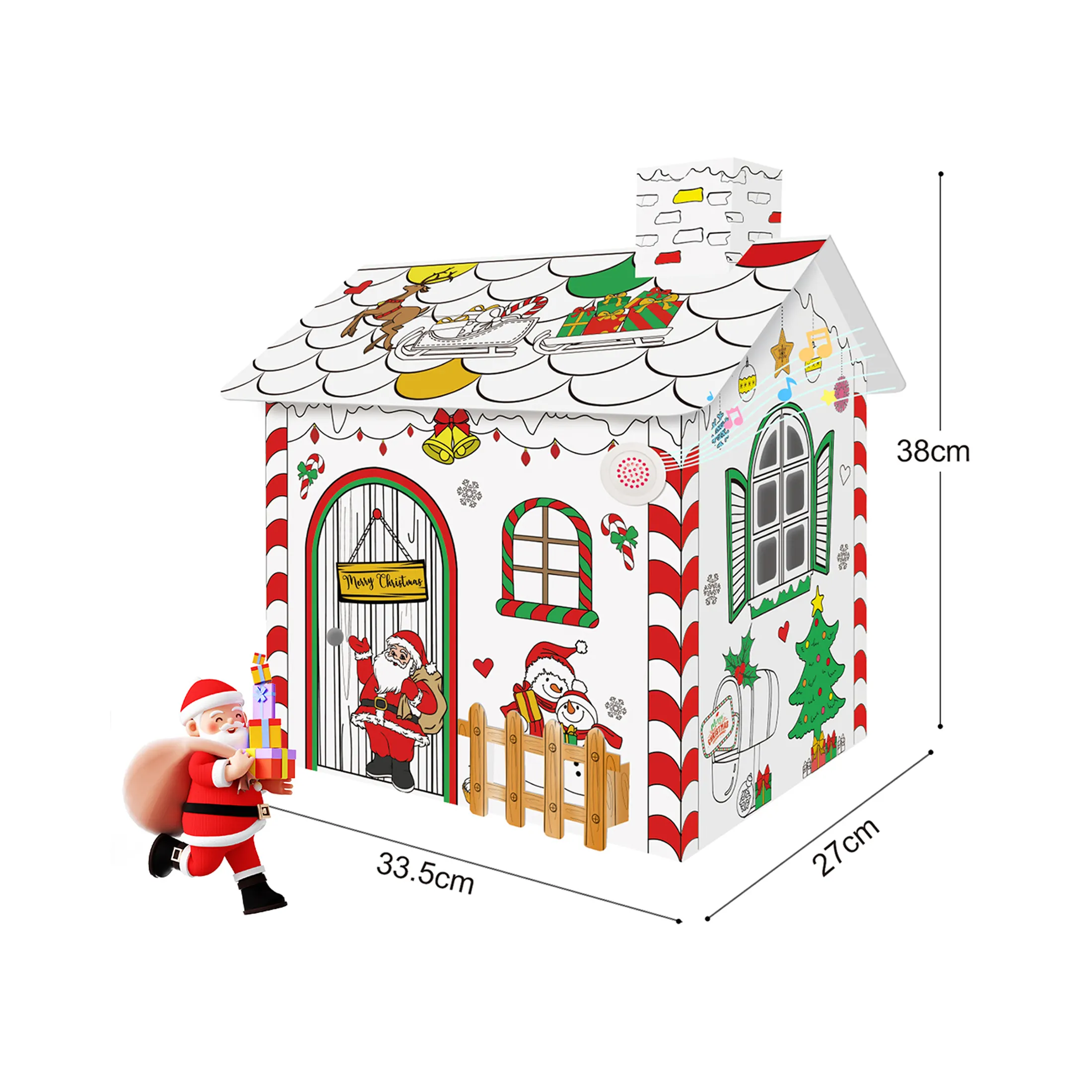 Educational Kids Christmas Painting Graffiti Toy Art & Craft Kit Gifts Christmas House Doodle DIY Cardboard House Drawing Toys