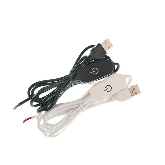 2A 5V 12V 24V USB Touch Dimming Switch Cable 1.5M USB 2.0A to 2 Wire Output Dimmer Controller for Single Color LED Strip Lights