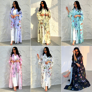 Nouvelle Robe Islamique 2026 pour <span class=keywords><strong>Femme</strong></span> avec Col Apparent, Broderie, Style Dubaï, Col en V, Veste Décontractée Musulmane - Product Image 6