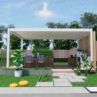 Pergola à lames orientables en aluminium pour zone d'activités extérieures, avec sélection de moteur manuel ou électrique, conception personnalisée pour villas et jardins extérieurs