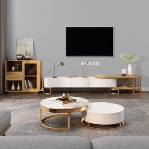 <span class=keywords><strong>Sala</strong></span> de estar moderna NOVA, 2 uds., mesas redondas de café <span class=keywords><strong>para</strong></span> té, juego de madera, <span class=keywords><strong>mesa</strong></span> <span class=keywords><strong>Central</strong></span> superior de mármol de lujo con cajones - Product Image 5