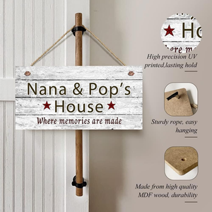 Targa in Legno '<span class=keywords><strong>Casa</strong></span> di Nonna e Nonno' Dove Sono Nati i <span class=keywords><strong>Ricordi</strong></span>, Decorazione da Appendere, Regalo per Nonni - Product Image 6