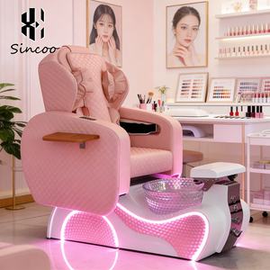 Fauteuils de pédicure de luxe pour salon de manucure, avec <span class=keywords><strong>base</strong></span> de massage, lumières colorées, sans tuyauterie, sans plomberie - Product Image 1