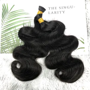 Оптовая продажа, необработанные натуральные человеческие волосы Microlink, волнистые индийские волосы для наращивания