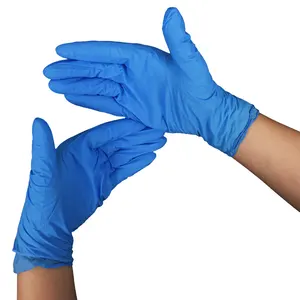 Guantes de nitrilo sin polvo negro al por mayor con guantes de nitrilo desechables para el hogar de alta calidad