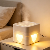 Diffuseur d'arômes ultrasonique, purificateur d'air, humidificateur avec lumière à 7 couleurs, brume fraîche, arrêt automatique pour la chambre à coucher