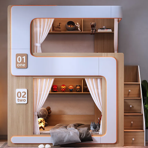 Mobiliario de Interior de Alta Calidad para Dormitorio Juego de Camas para Niños Literas de Princesa para Niñas <span class=keywords><strong>Litera</strong></span> Doble de Madera para Niños <span class=keywords><strong>con</strong></span> Tobogán - Product Image 6