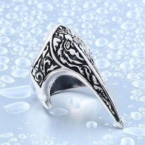 Vintage Personalized <b>Men</b> Jewelry Stainless Steel armor Round <b>Ring</b> - Product Image 2