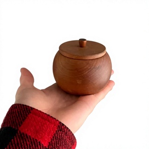 Recipientes de Madera para Almacenamiento de Alimentos con Tapas Abatibles, Hechos a Mano, Herméticos, Aptos para Calentar y Lavavajillas, Frascos para Especias de Diseño Clásico para Cocina - Product Image 4