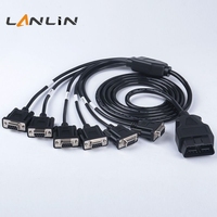 Cable Universal RS232, Adaptador OBD2 Macho a 6 DB9 Hembra, Cable de Conexión para Automóvil