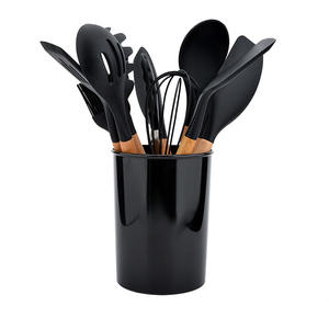 ชุดเครื่องใช้ในครัวพร้อมที่ใส่12ชิ้น,เครื่องมือห้องครัวซิลิโคนที่จับไม้พายมีช่องตะหลิวช้อนพลิก - Product Image 2