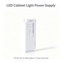 Alimentation LED pour armoire avec interface DuPont 12V 24V, transformateur intelligent pour armoire avec capteur de mouvement PIR et interrupteur tactile à balayage de main