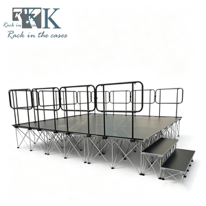 Plataforma de Escenario Inteligente Premium con Barandilla, Kit de Escenario de Aluminio para Bodas, Conciertos y Eventos - Product Image 1