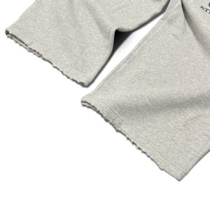 Men's <b>Light</b> Heather Gray Wide Leg Breeches with PIVT 2026 ATHLETICS <b>Letter</b> Print Raw Hem Streetwear Casual Shorts - Product Image 5